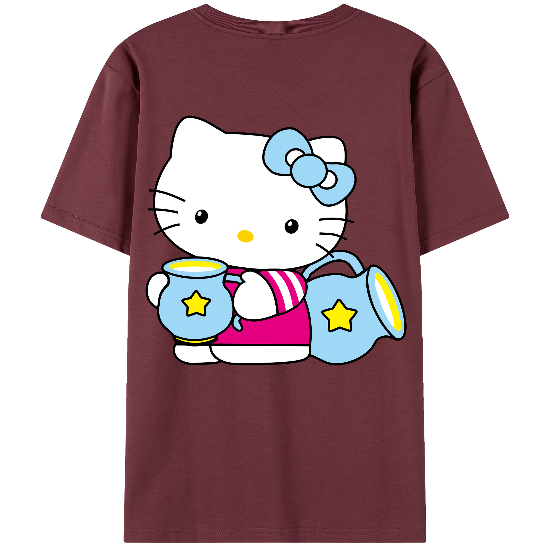 （画像用） Hello Kitty ハローキティ 綿100％半袖Tシャツ（背面プリント）